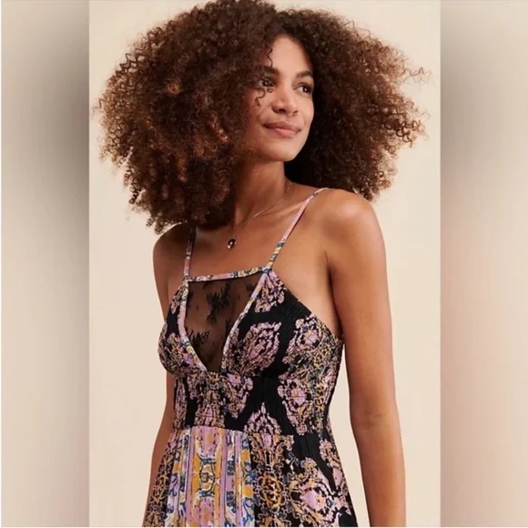 Free people That moment maxi slip dress lace festival boho fairy whimsigoth long - Picture 8 of 16